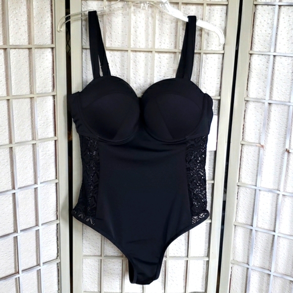 Swimsuit for all black new one piece bikini bodysuit plus size 18 - Picture 1 of 5